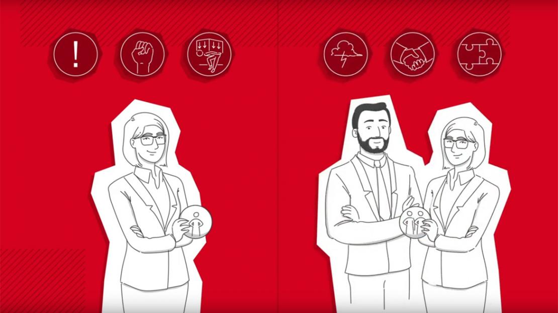 Ein Ausschnitt aus dem Erklärvideo zur Unternehmensgründung. Ein Ausschnitt aus dem Erklärvideo zur Unternehmensgründung.